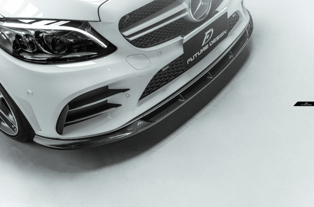 Future Design Carbon Carbon Fiber Front Lip FD Style for Mercedes Benz W205 C300 with Sport Package 2019-ON - Aero Carbon UK