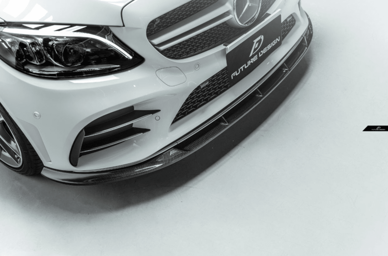 Future Design Carbon Carbon Fiber Front Lip FD Style for Mercedes Benz W205 C300 with Sport Package 2019-ON - Aero Carbon UK