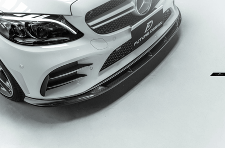 Future Design Carbon Carbon Fiber Front Lip FD Style for Mercedes Benz W205 C300 with Sport Package 2019-ON - Aero Carbon UK
