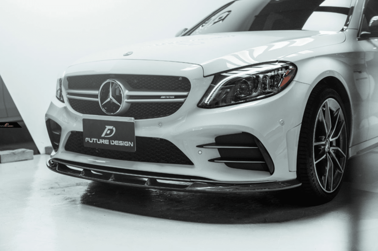 Future Design Carbon Carbon Fiber Front Lip FD Style for Mercedes Benz W205 C300 with Sport Package 2019-ON - Aero Carbon UK
