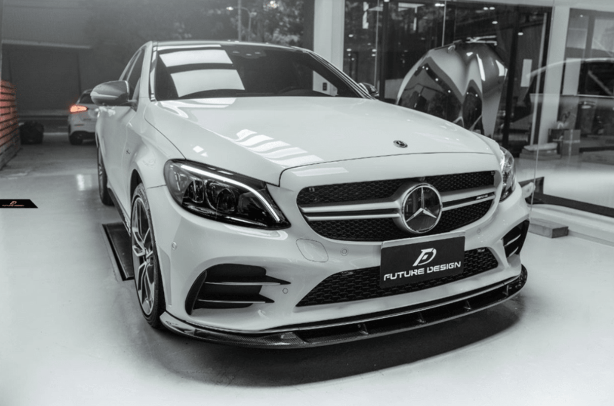 Future Design Carbon Carbon Fiber Front Lip FD Style for Mercedes Benz W205 C300 with Sport Package 2019-ON - Aero Carbon UK