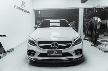 Future Design Carbon Carbon Fiber Front Lip FD Style for Mercedes Benz W205 C300 with Sport Package 2019-ON - Aero Carbon UK
