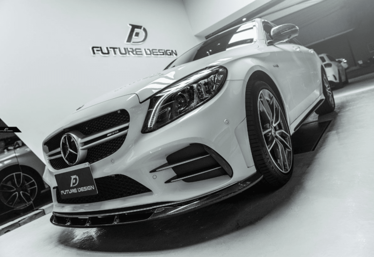 Future Design Carbon Carbon Fiber Front Lip FD Style for Mercedes Benz W205 C300 with Sport Package 2019-ON - Aero Carbon UK