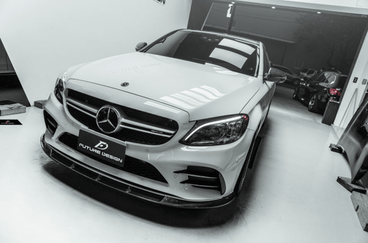 Future Design Carbon Carbon Fiber Front Lip FD Style for Mercedes Benz W205 C300 with Sport Package 2019-ON - Aero Carbon UK