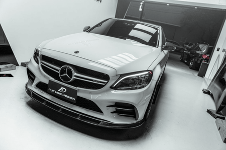 Future Design Carbon Carbon Fiber Front Lip FD Style for Mercedes Benz W205 C300 with Sport Package 2019-ON - Aero Carbon UK