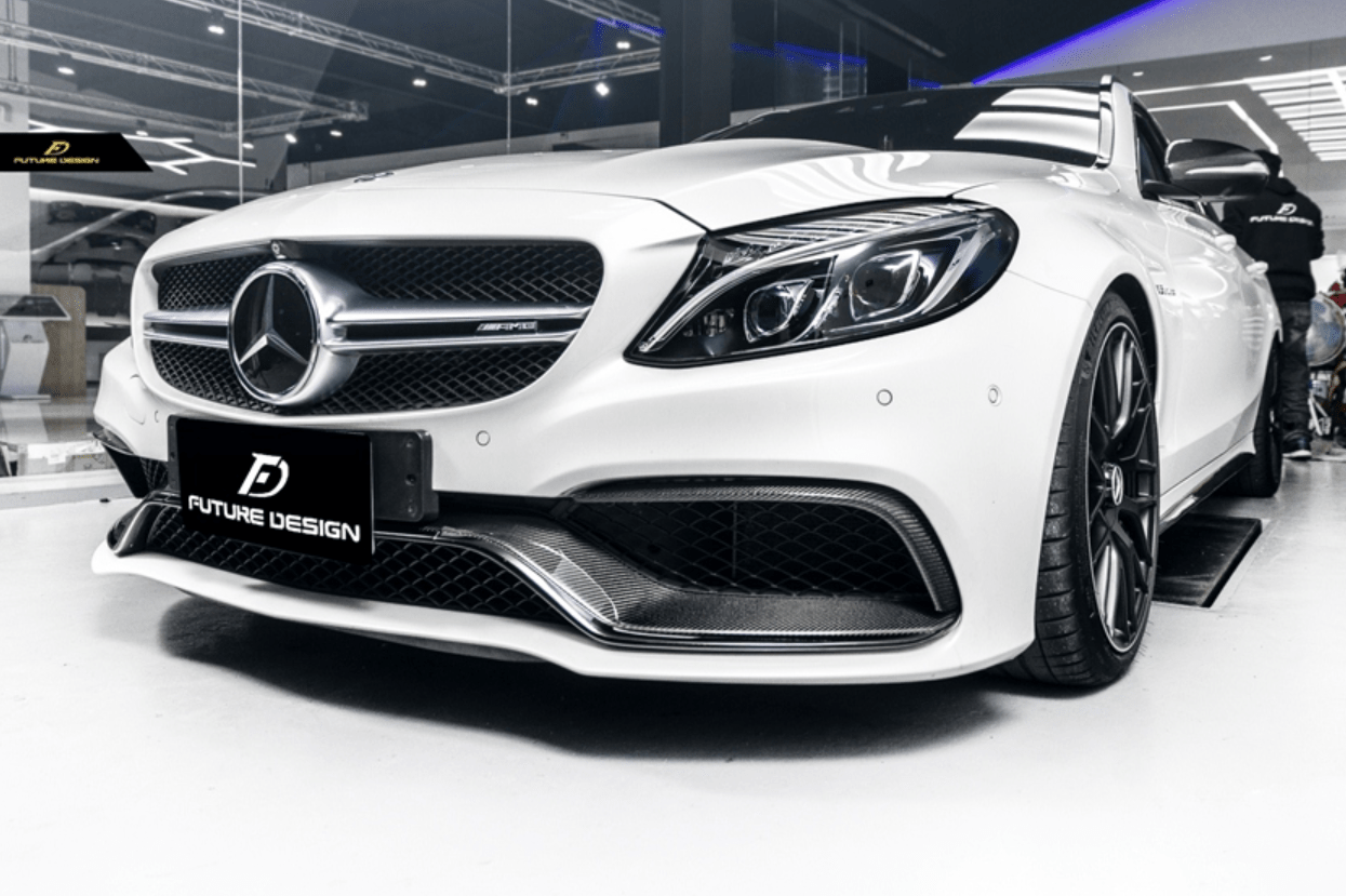 Future Design Carbon Carbon Fiber OEM Style Front Bumper Trim Lower Grill Surround for W205 C63 C63S AMG Sedan Coupe 2015-2020 - Aero Carbon UK