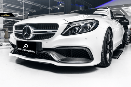 Future Design Carbon Carbon Fiber OEM Style Front Bumper Trim Lower Grill Surround for W205 C63 C63S AMG Sedan Coupe 2015-2020 - Aero Carbon UK