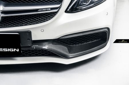 Future Design Carbon Carbon Fiber OEM Style Front Bumper Trim Lower Grill Surround for W205 C63 C63S AMG Sedan Coupe 2015-2020 - Aero Carbon UK