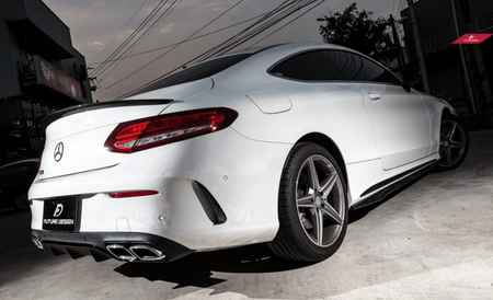Future Design Carbon Carbon Fiber Rear Bumper Canards for W205 C300 C43 C63 AMG Coupe 2 Door 2015-ON - Aero Carbon UK