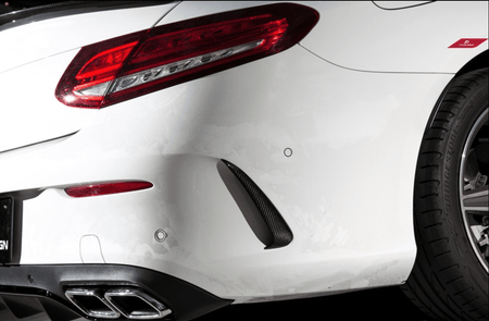 Future Design Carbon Carbon Fiber Rear Bumper Canards for W205 C300 C43 C63 AMG Coupe 2 Door 2015-ON - Aero Carbon UK