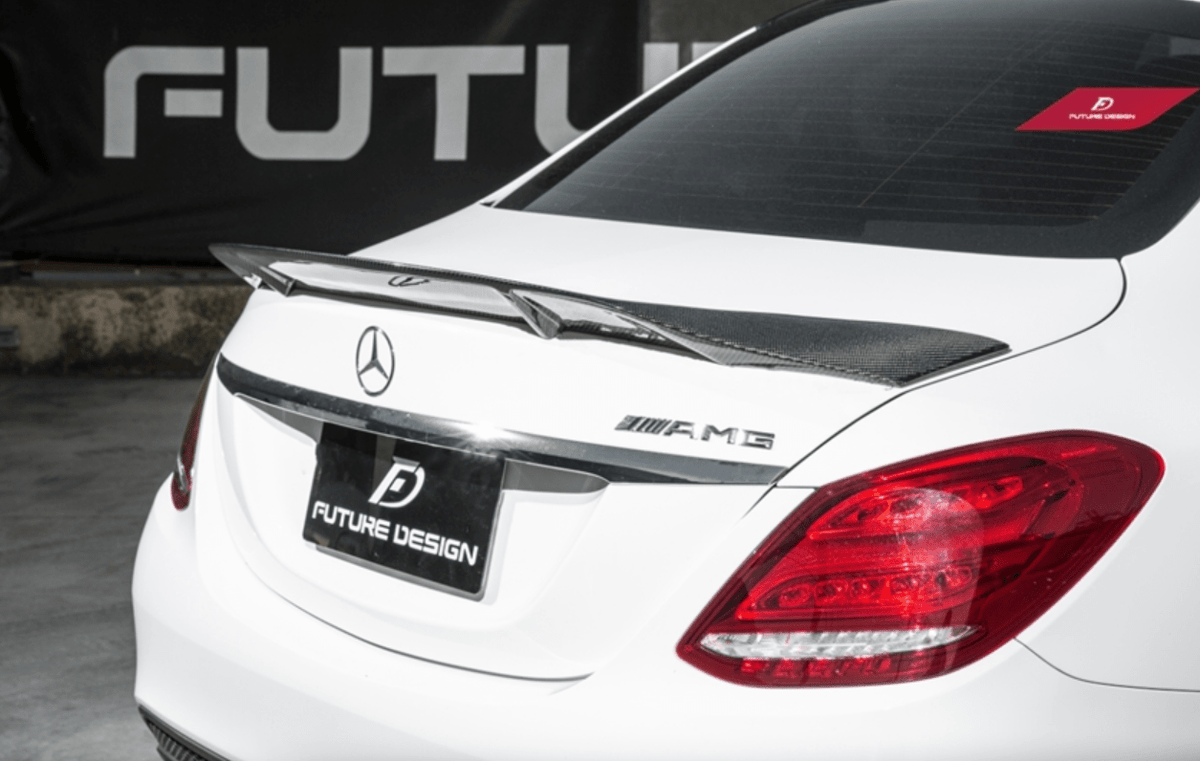 Future Design Carbon Carbon Fiber Rear Spoiler R Style for Mercedes Benz 2015-ON W205 C300 C43 C63 Sedan 4 Door Coupe 2 Door - Aero Carbon UK