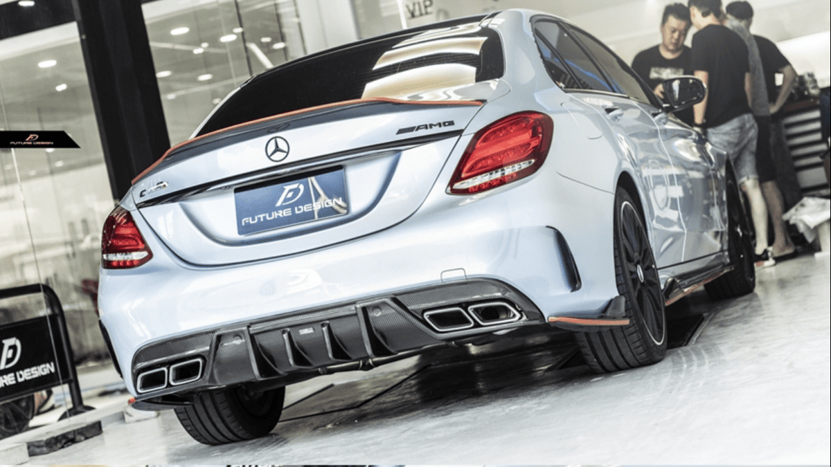 Future Design Carbon FD GT2 Carbon Fiber Rear Diffuser for W205 C300 C43 C63 AMG Package 2015-ON - Aero Carbon UK