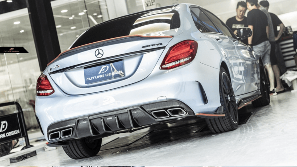 Future Design Carbon FD GT2 Carbon Fiber Rear Diffuser for W205 C300 C43 C63 AMG Package 2015-ON - Aero Carbon UK