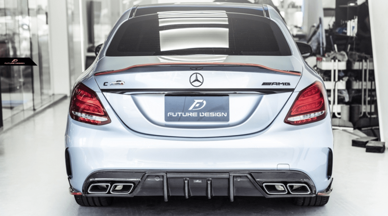 Future Design Carbon FD GT2 Carbon Fiber Rear Diffuser for W205 C300 C43 C63 AMG Package 2015-ON - Aero Carbon UK