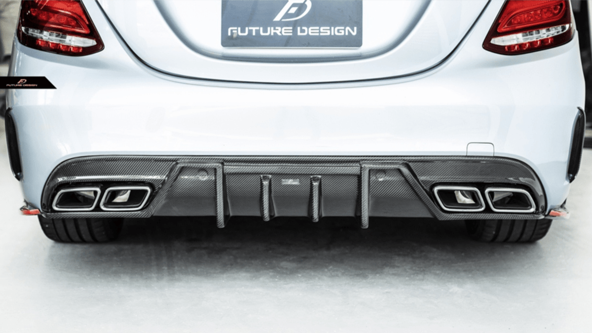 Future Design Carbon FD GT2 Carbon Fiber Rear Diffuser for W205 C300 C43 C63 AMG Package 2015-ON - Aero Carbon UK