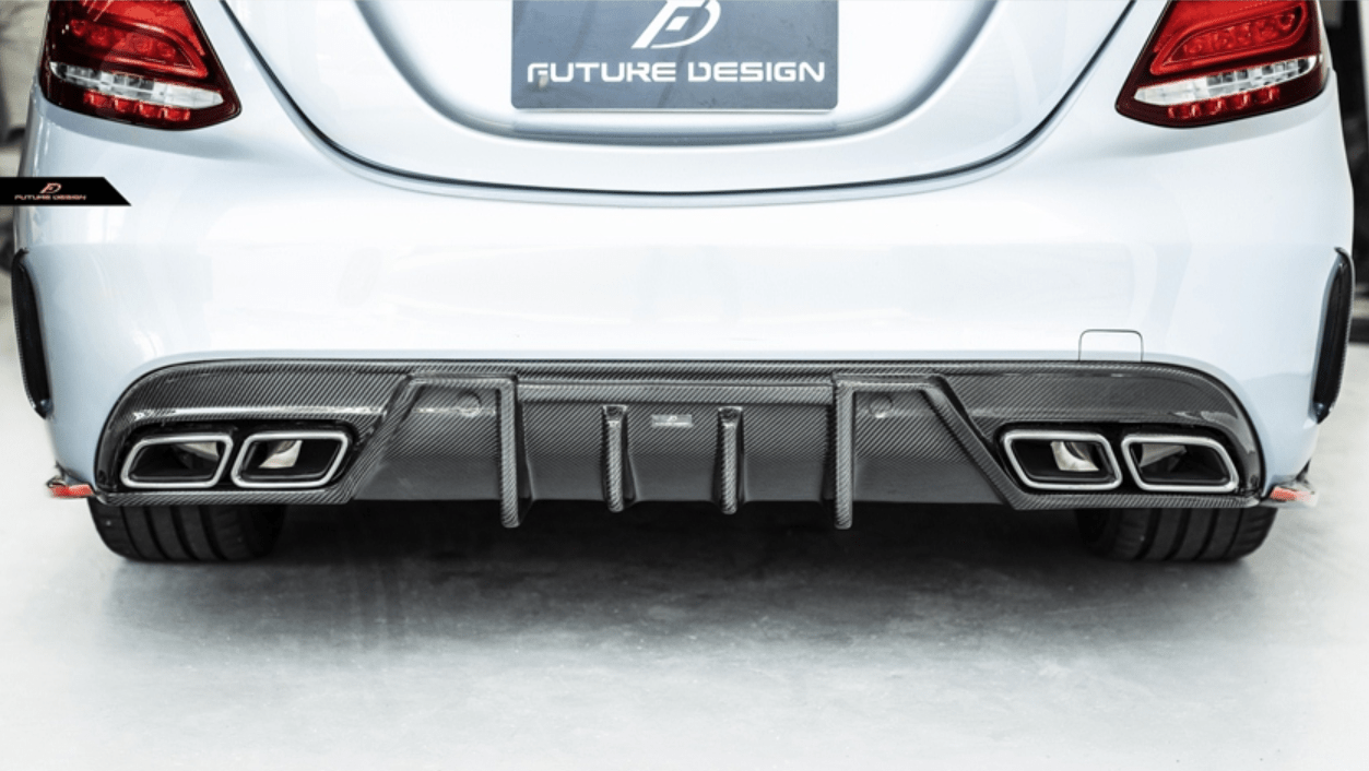 Future Design Carbon FD GT2 Carbon Fiber Rear Diffuser for W205 C300 C43 C63 AMG Package 2015-ON - Aero Carbon UK