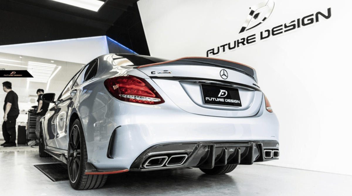 Future Design Carbon FD GT2 Carbon Fiber Rear Diffuser for W205 C300 C43 C63 AMG Package 2015-ON - Aero Carbon UK