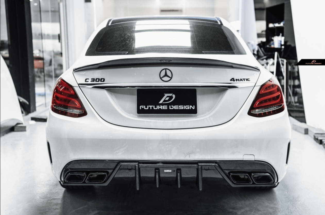 Future Design Carbon Fiber FD GT Rear Spoiler for Benz W205 2015-2020 C300 C43 C63 AMG Sedan 4 Door - Aero Carbon UK