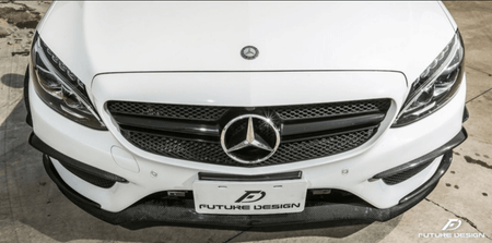 Future Design Carbon Fiber Front Canards (6Pcs) for W205 c300 AMG Sport Package Sedan / Coupe 2015-2018 - Aero Carbon UK