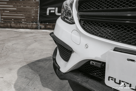 Future Design Carbon Fiber Front Canards (6Pcs) for W205 c300 AMG Sport Package Sedan / Coupe 2015-2018 - Aero Carbon UK