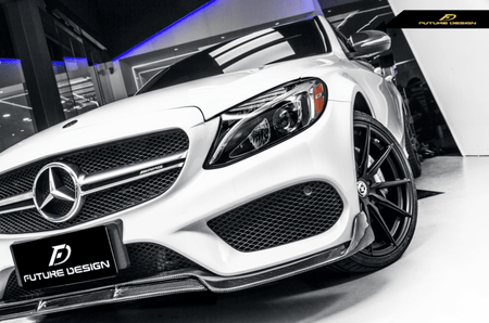 Future Design Carbon Fiber Front Lip B Style for Benz W205 C300 C43 2015-2018 - Aero Carbon UK