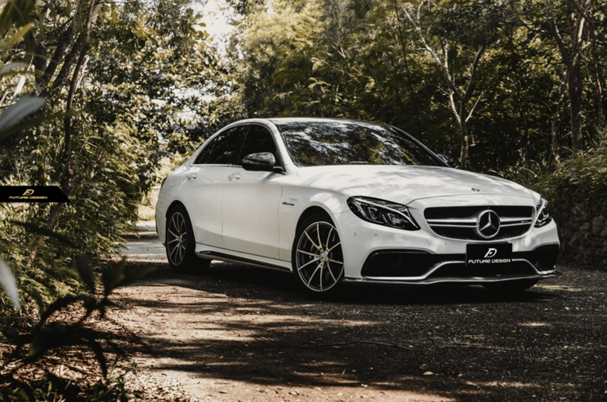 Future Design Carbon Fiber Front Lip PSM Style for W205 C63 AMG Sedan 2015-ON - Aero Carbon UK