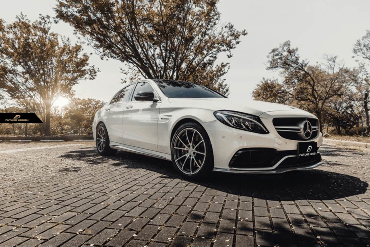 Future Design Carbon Fiber Front Lip PSM Style for W205 C63 AMG Sedan 2015-ON - Aero Carbon UK