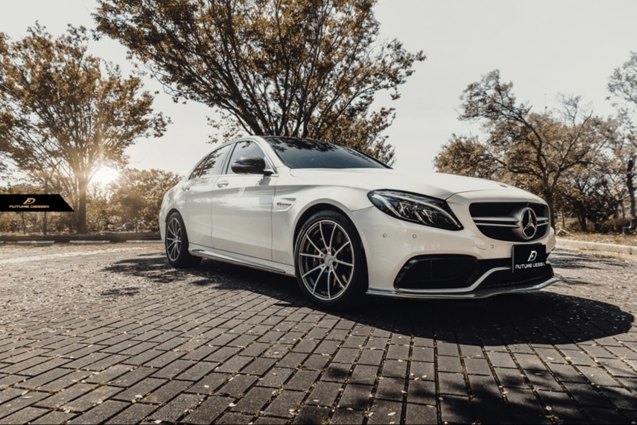 Future Design Carbon Fiber Front Lip PSM Style for W205 C63 AMG Sedan 2015-ON - Aero Carbon UK