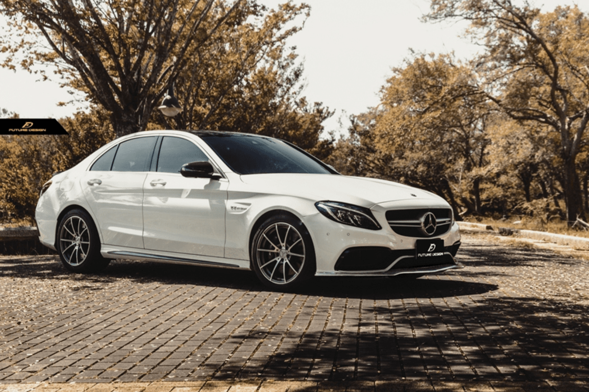 Future Design Carbon Fiber Front Lip PSM Style for W205 C63 AMG Sedan 2015-ON - Aero Carbon UK