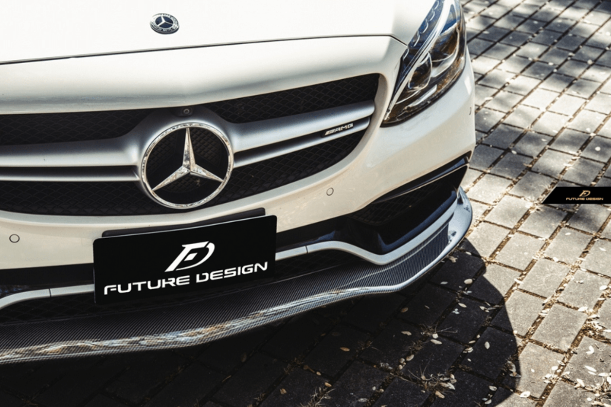 Future Design Carbon Fiber Front Lip PSM Style for W205 C63 AMG Sedan 2015-ON - Aero Carbon UK