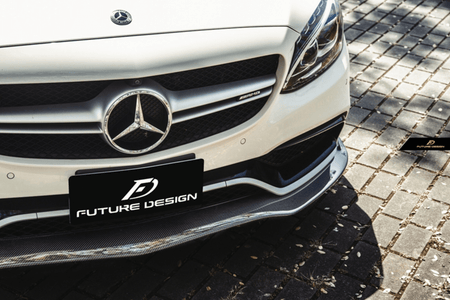 Future Design Carbon Fiber Front Lip PSM Style for W205 C63 AMG Sedan 2015-ON - Aero Carbon UK