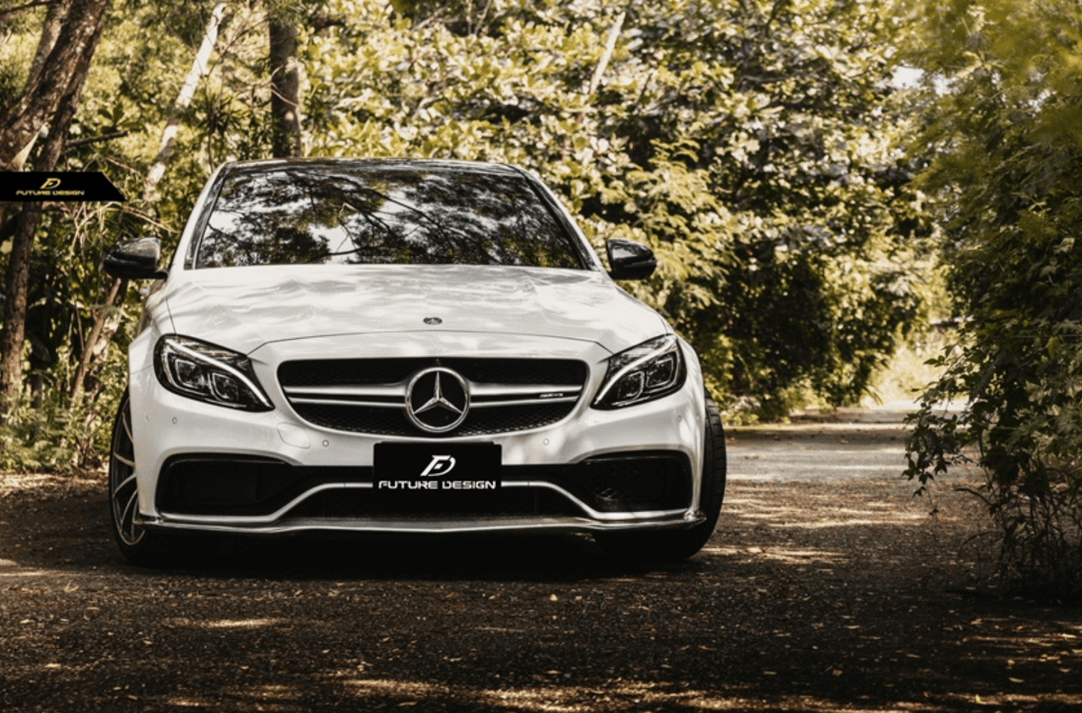 Future Design Carbon Fiber Front Lip PSM Style for W205 C63 AMG Sedan 2015-ON - Aero Carbon UK