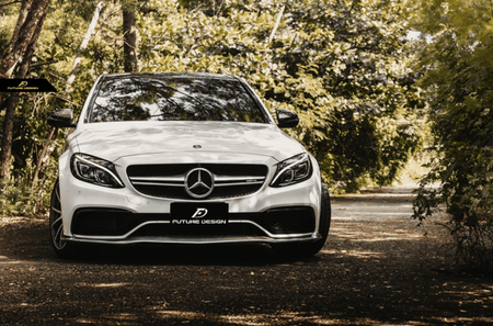 Future Design Carbon Fiber Front Lip PSM Style for W205 C63 AMG Sedan 2015-ON - Aero Carbon UK