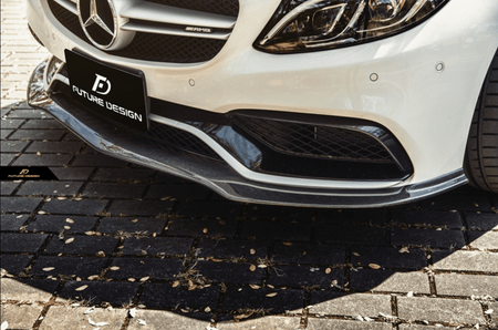Future Design Carbon Fiber Front Lip PSM Style for W205 C63 AMG Sedan 2015-ON - Aero Carbon UK
