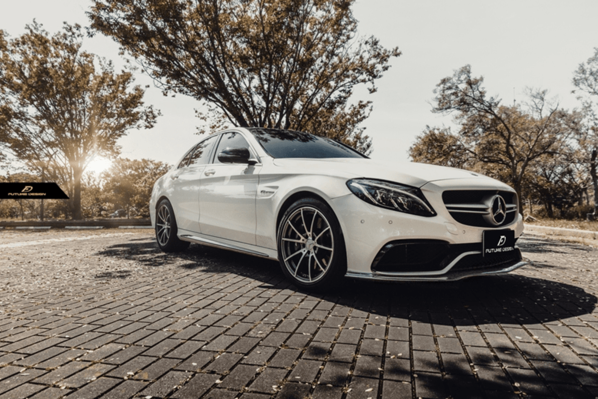 Future Design Carbon Fiber Front Lip PSM Style for W205 C63 AMG Sedan 2015-ON - Aero Carbon UK