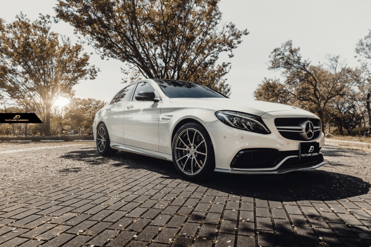 Future Design Carbon Fiber Front Lip PSM Style for W205 C63 AMG Sedan 2015-ON - Aero Carbon UK