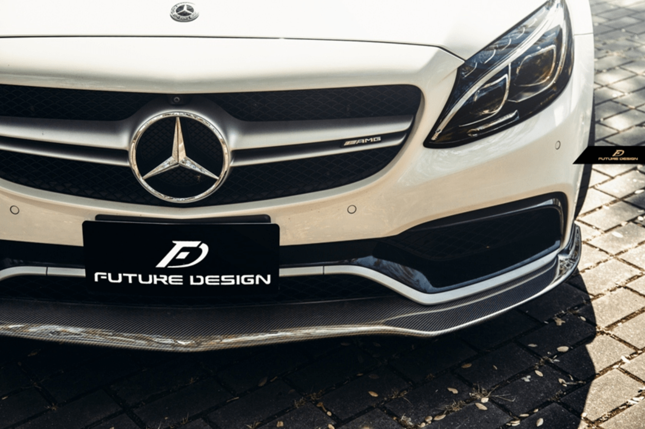 Future Design Carbon Fiber Front Lip PSM Style for W205 C63 AMG Sedan 2015-ON - Aero Carbon UK