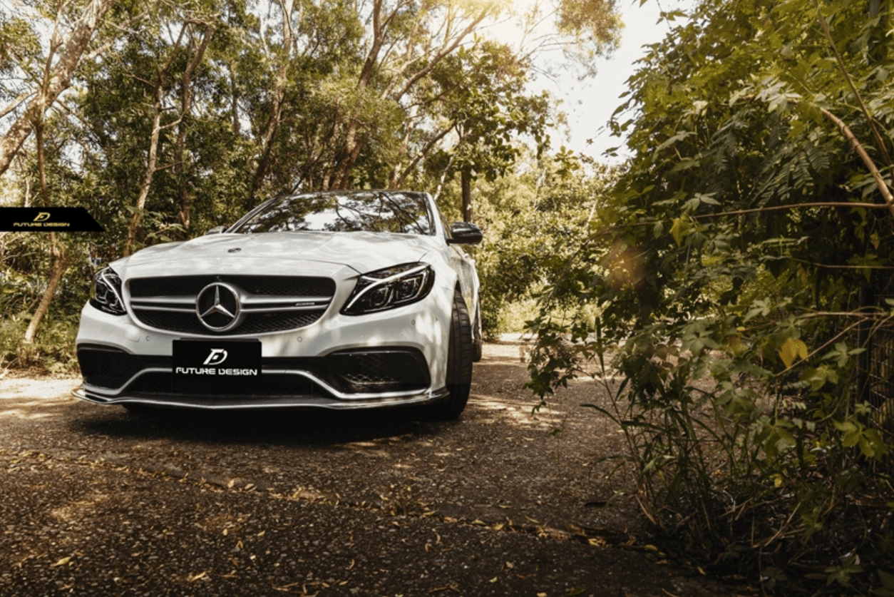 Future Design Carbon Fiber Front Lip PSM Style for W205 C63 AMG Sedan 2015-ON - Aero Carbon UK