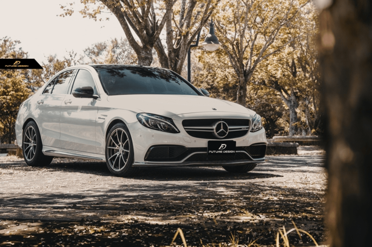 Future Design Carbon Fiber Front Lip PSM Style for W205 C63 AMG Sedan 2015-ON - Aero Carbon UK