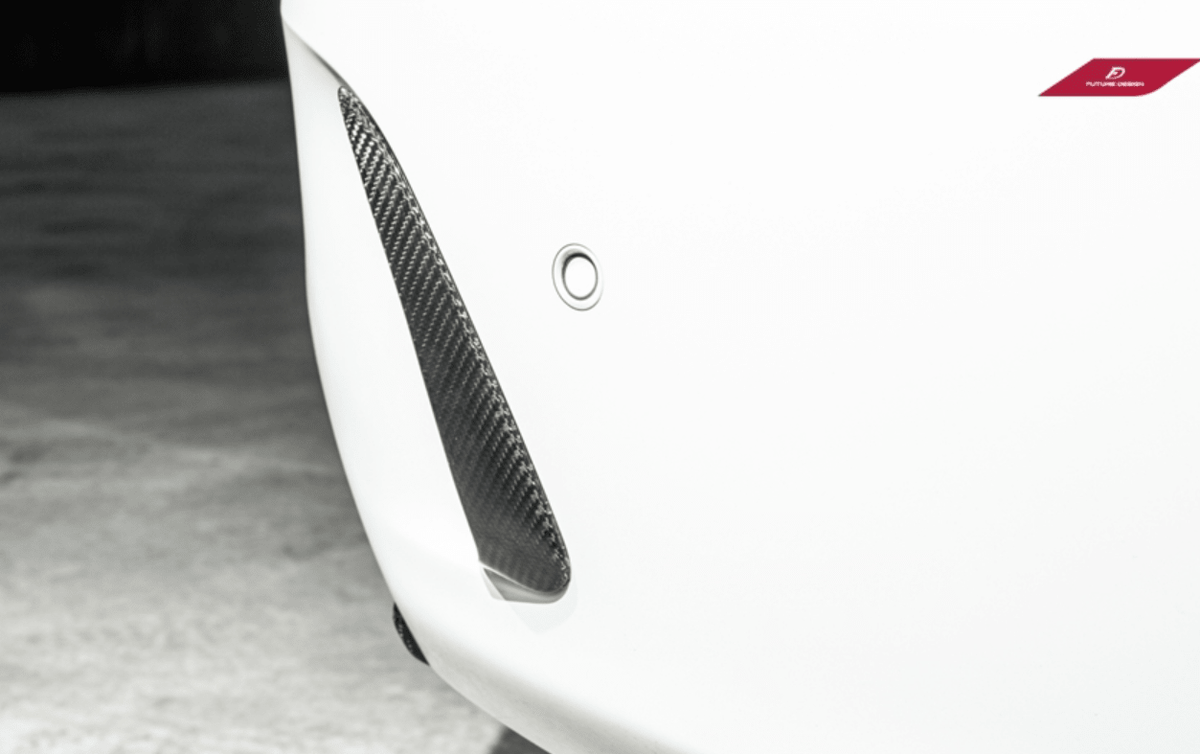 Future Design Carbon Fiber Rear Bumper Canards Valences Trim for W205 C300 C43 C63 AMG Sedan 2015-ON - Aero Carbon UK