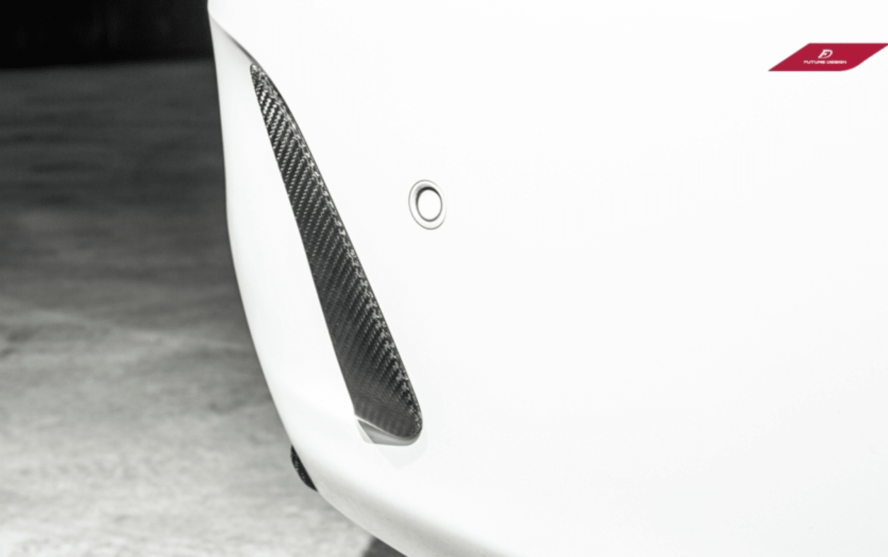 Future Design Carbon Fiber Rear Bumper Canards Valences Trim for W205 C300 C43 C63 AMG Sedan 2015-ON - Aero Carbon UK