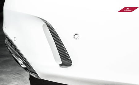 Future Design Carbon Fiber Rear Bumper Canards Valences Trim for W205 C300 C43 C63 AMG Sedan 2015-ON - Aero Carbon UK