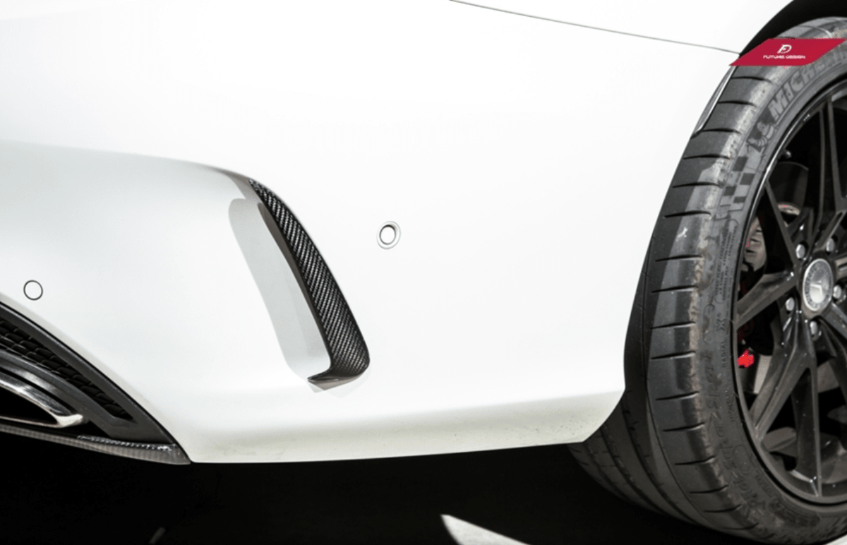 Future Design Carbon Fiber Rear Bumper Canards Valences Trim for W205 C300 C43 C63 AMG Sedan 2015-ON - Aero Carbon UK