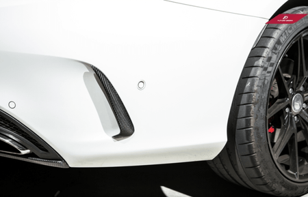 Future Design Carbon Fiber Rear Bumper Canards Valences Trim for W205 C300 C43 C63 AMG Sedan 2015-ON - Aero Carbon UK