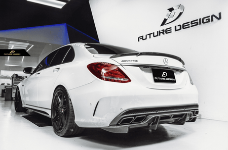 Future Design Carbon Fiber Rear Diffuser PSM Style for W205 C63 AMG Sedan 2015-2018 - Aero Carbon UK