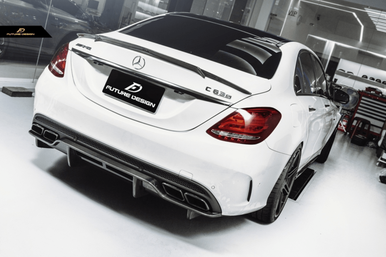 Future Design Carbon Fiber Rear Diffuser PSM Style for W205 C63 AMG Sedan 2015-2018 - Aero Carbon UK
