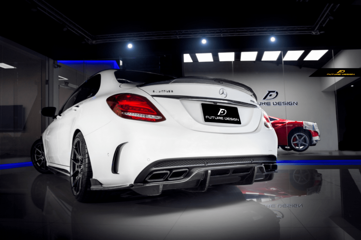 Future Design Carbon Fiber Rear Diffuser PSM Style for W205 C63 AMG Sedan 2015-2018 - Aero Carbon UK