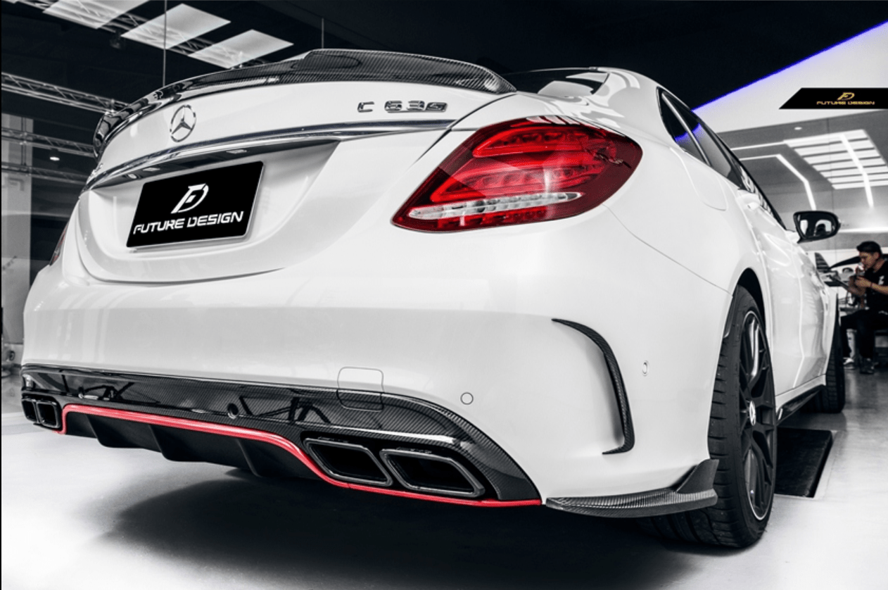 Future Design Carbon Fiber Rear Spoiler FD V1 for Mercedes Benz 2015-ON W205 C300 C43 C63 AMG Sedan 4 Door - Aero Carbon UK