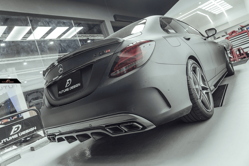 Future Design Carbon Fiber Rear Spoiler FD V1 for Mercedes Benz 2015-ON W205 C300 C43 C63 AMG Sedan 4 Door - Aero Carbon UK