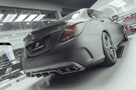 Future Design Carbon Fiber Rear Spoiler FD V1 for Mercedes Benz 2015-ON W205 C300 C43 C63 AMG Sedan 4 Door - Aero Carbon UK